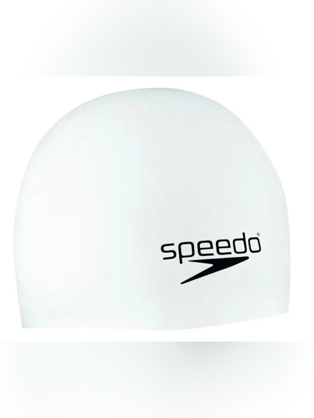 Speedo White Elastomeric Solid Silicone Swim Cap Adult One Size